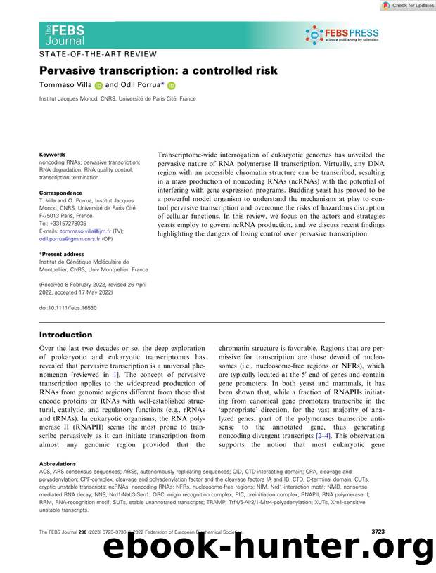 Pervasive transcription: a controlled risk by Unknown