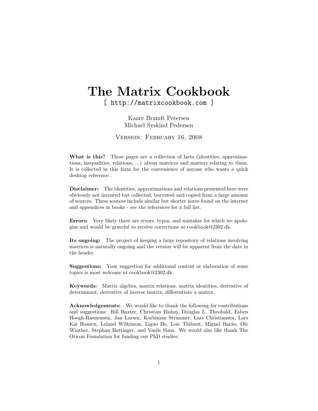 Petersen by The Matrix Cookbook