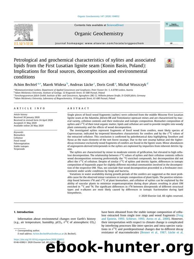Petrological and geochemical characteristics of xylites and associated lipids from the First Lusatian lignite seam (Konin Basin, Poland): Implications for floral sources, decomposi by Achim Bechtel & Marek Widera & Andreas Lücke & Doris Groß & Michał Woszczyk