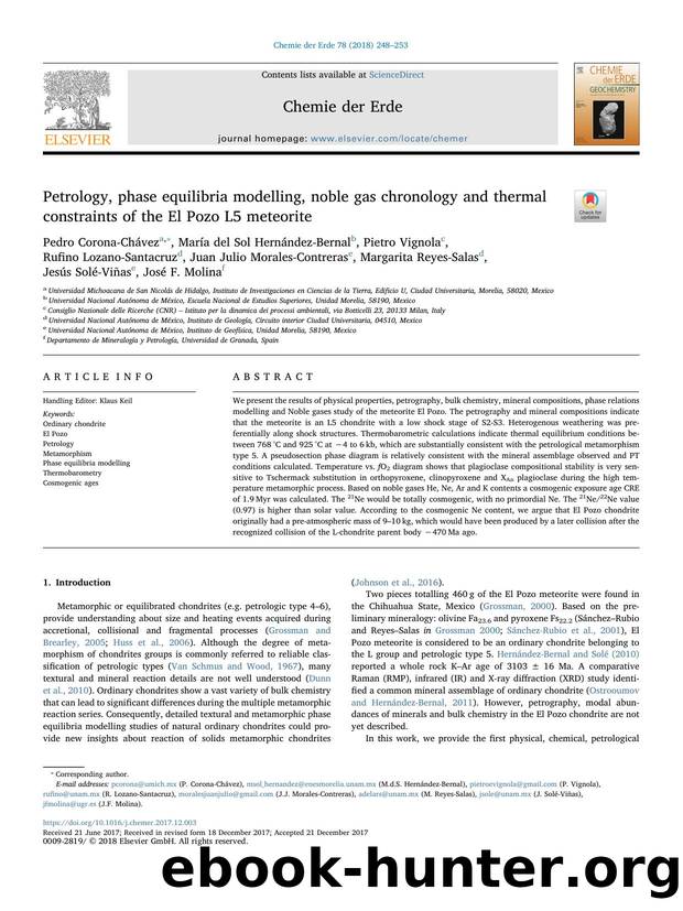 Petrology, phase equilibria modelling, noble gas chronology and thermal constraints of the El Pozo L5 meteorite by unknow