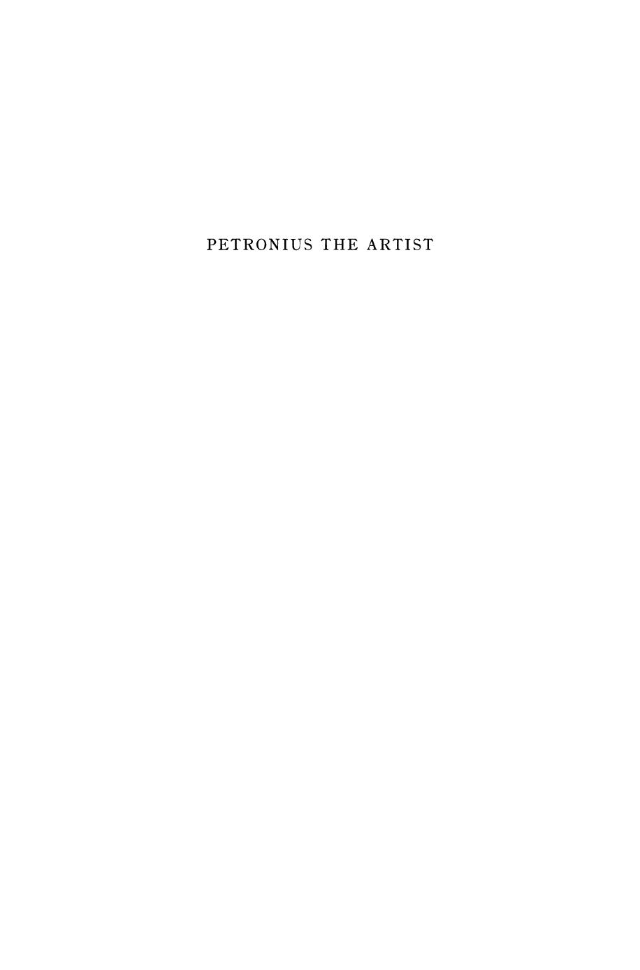 Petronius the Artist: Essays on the Satyricon and its Author by H. D. Rankin (auth.)