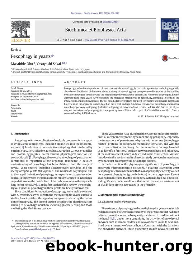 Pexophagy in yeasts by Masahide Oku & Yasuyoshi Sakai