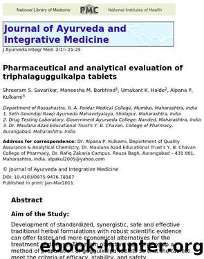 Pharmaceutical and analytical evaluation of triphalaguggulkalpa tablets by Unknown
