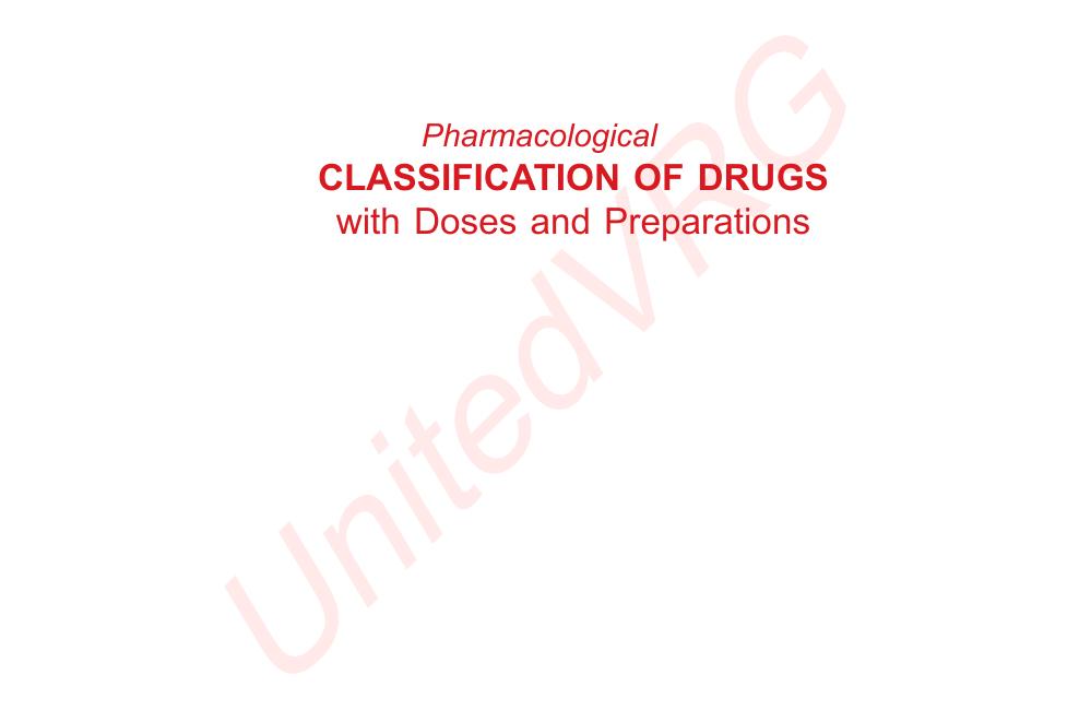Pharmacological Classification of Drugs with Doses and Preparations, 5E (KD Tripathi)(2014) [PDF] [UnitedVRG by Unknown