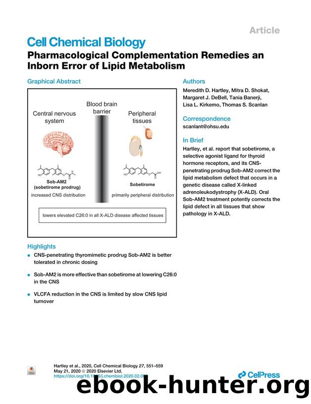 Pharmacological Complementation Remedies an Inborn Error of Lipid Metabolism by unknow