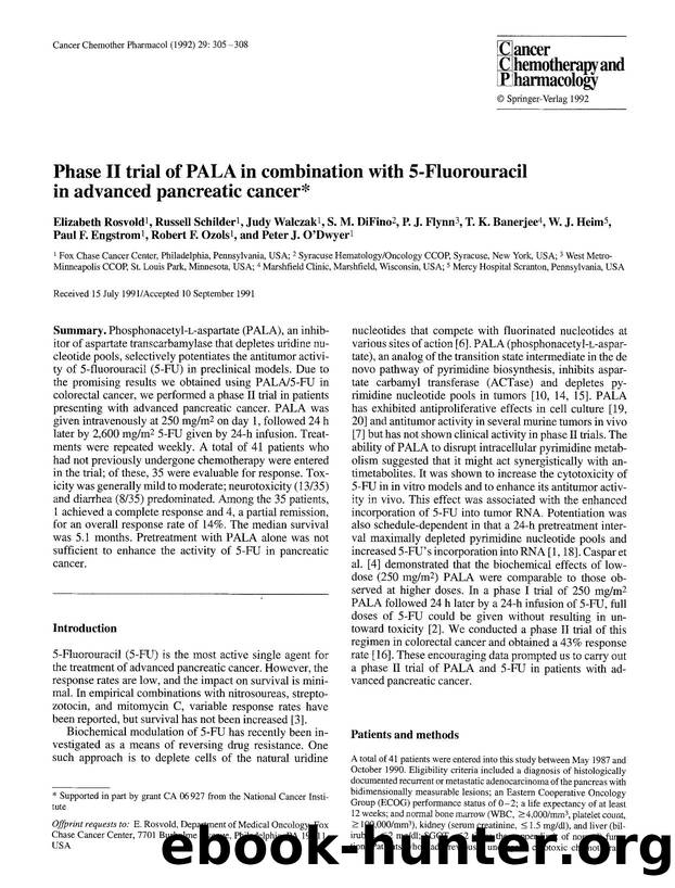 Phase II trial of PALA in combination with 5-fluorouracil in advanced pancreatic cancer by Unknown