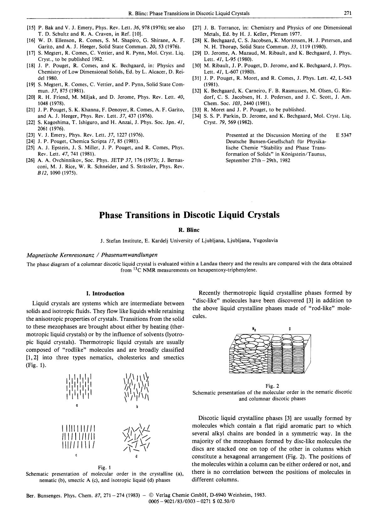 Phase Transitions in Discotic Liquid Crystals by Unknown