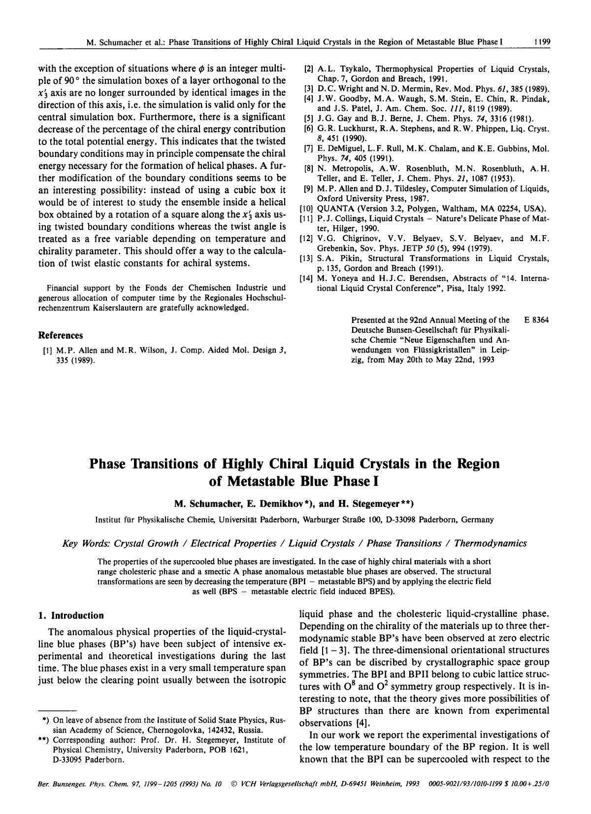 Phase Transitions of Highly Chiral Liquid Crystals in the Region of Metastable Blue Phase I by Unknown