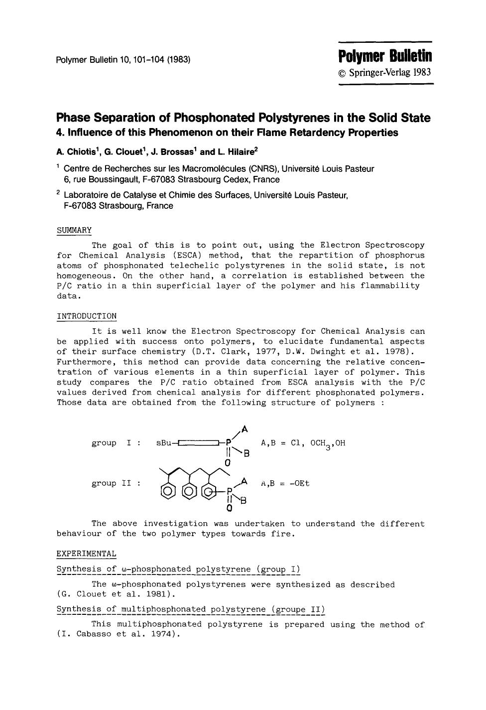 Phase separation of phosphonated polystyrenes in the solid state by Unknown