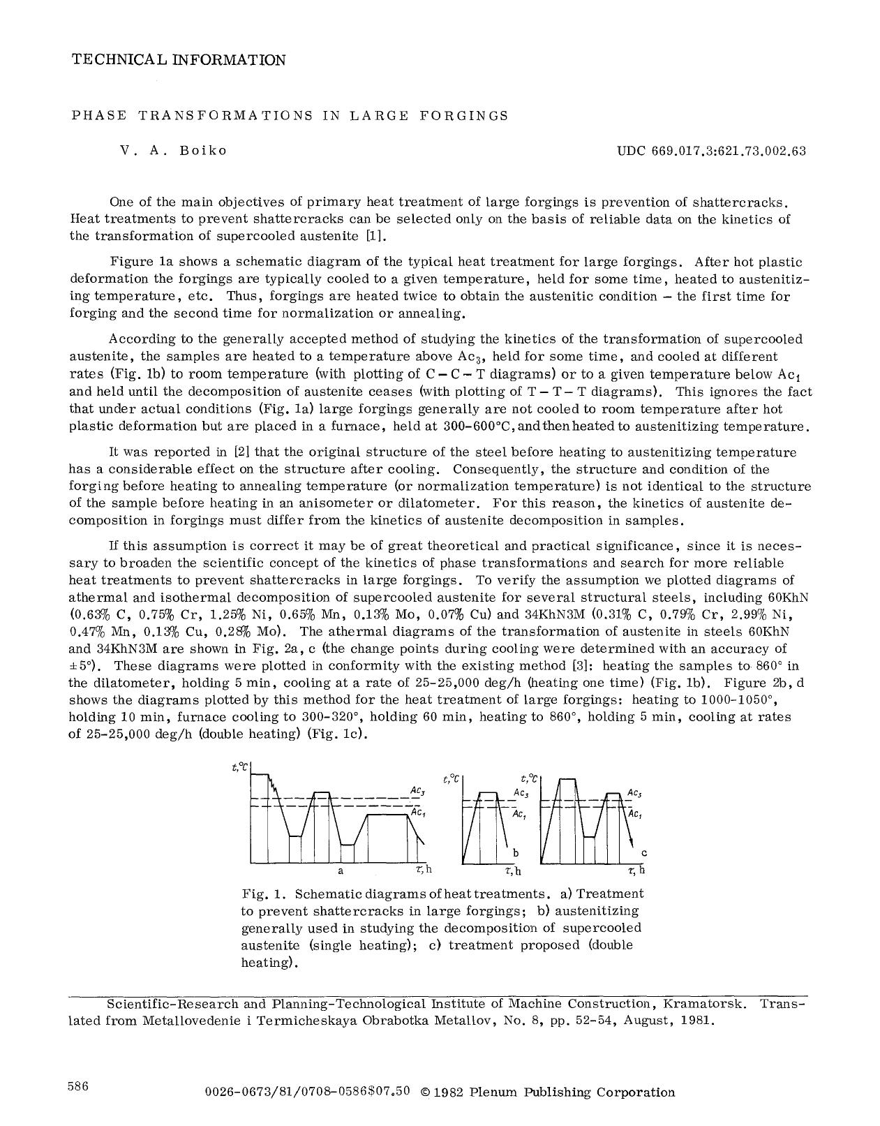 Phase transformations in large forgings by Unknown