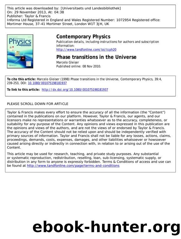 Phase transitions in the Universe by Phase transitions in the Universe (1998)