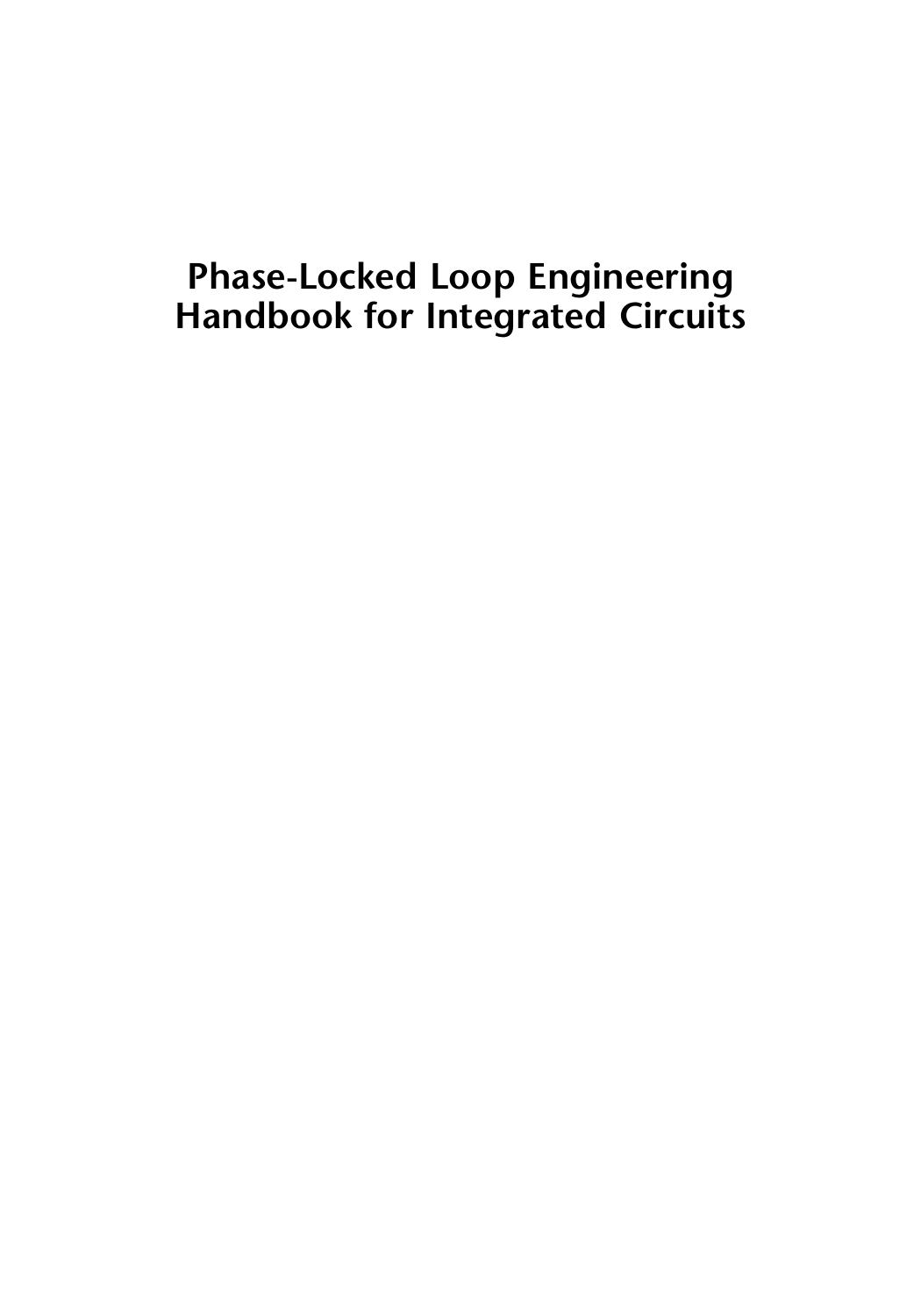 Phase-Locked Loops Engineering Handbook for Integrated Circuits by Goldman S