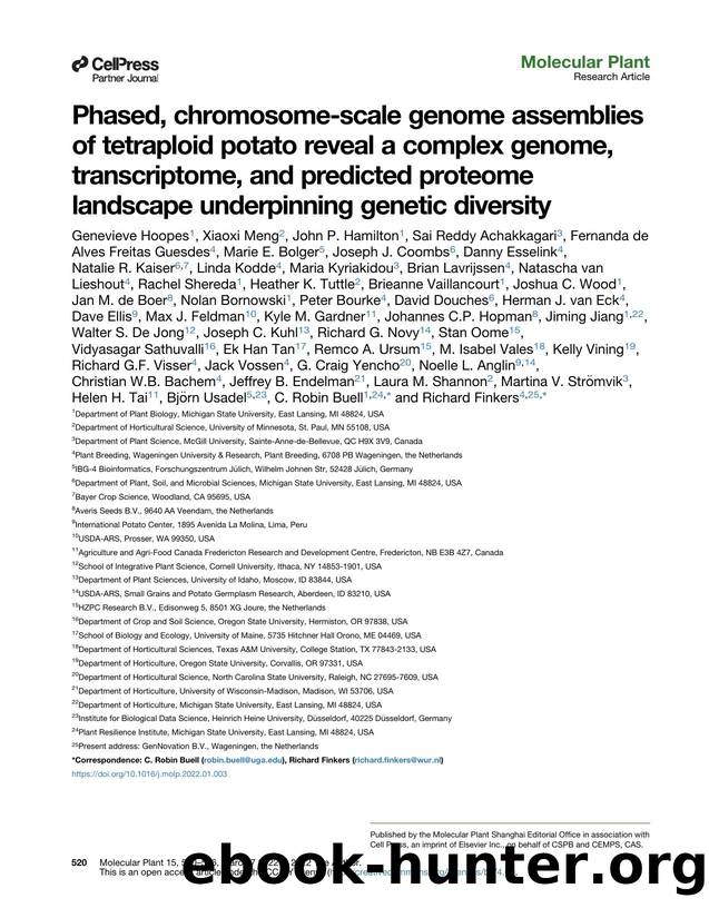 Phased, chromosome-scale genome assemblies of tetraploid potato reveal a complex genome, transcriptome, and predicted proteome landscape underpinning genetic diversity by unknow
