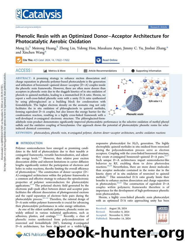 Phenolic Resin with an Optimized DonorâAcceptor Architecture for Photocatalytic Aerobic Oxidation by unknow