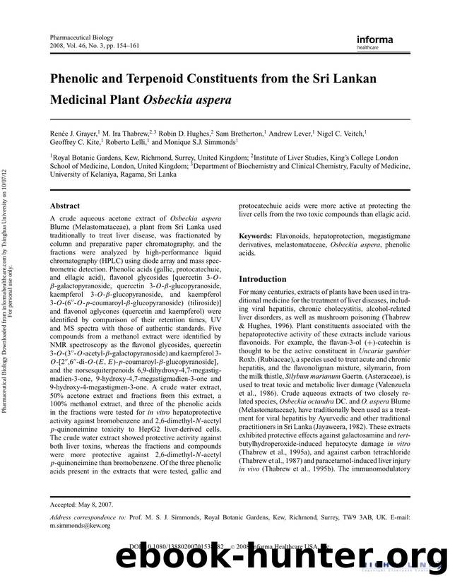 Phenolic and Terpenoid Constituents from the Sri Lankan Medicinal Plant Osbeckia aspera. by unknow