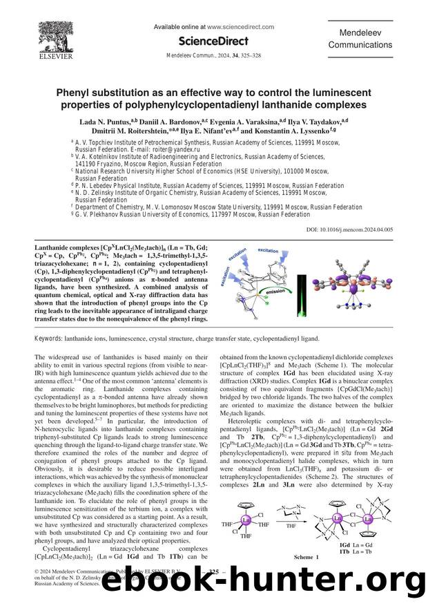 Phenyl substitution as an effective way to control the luminescent properties of polyphenylcyclopentadienyl lanthanide complexes by unknow
