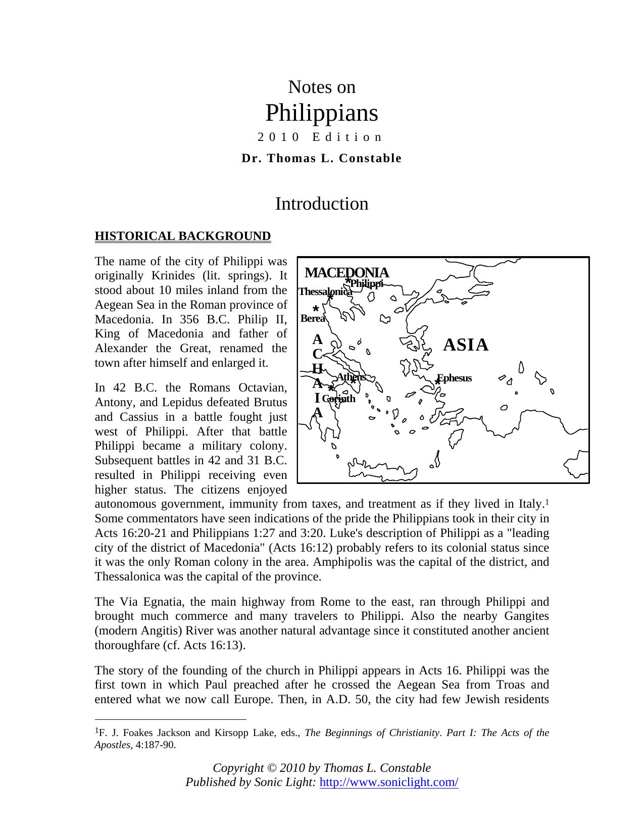 Philippians by Dr. Thomas L. Constable