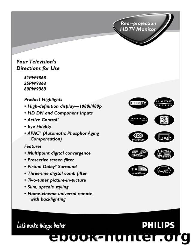 Philips 60PW9363 60in Widescreen HDTV-Ready Projection TV by Unknown