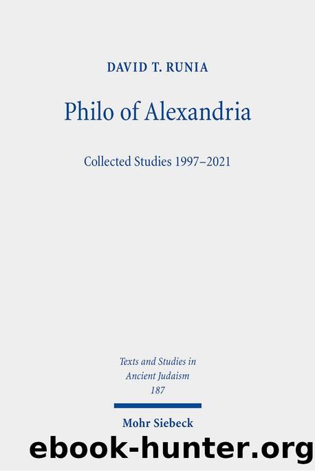 Philo of Alexandria by David T. Runia