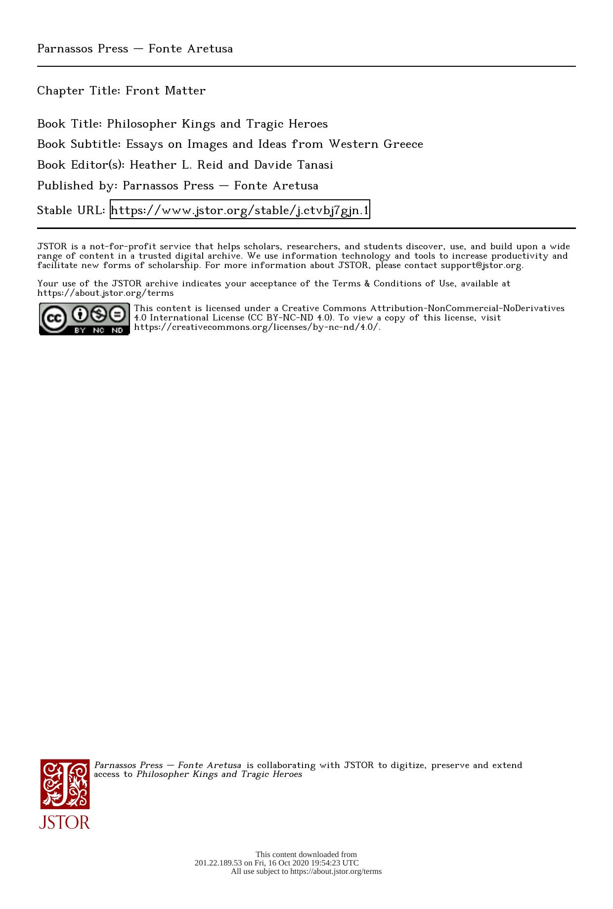 Philosopher Kings and Tragic Heroes: Essays on Images and Ideas from Western Greece: Volume 1 (The Heritage of Western Greece) by Heather L. Reid Davide Tanasi (editor)