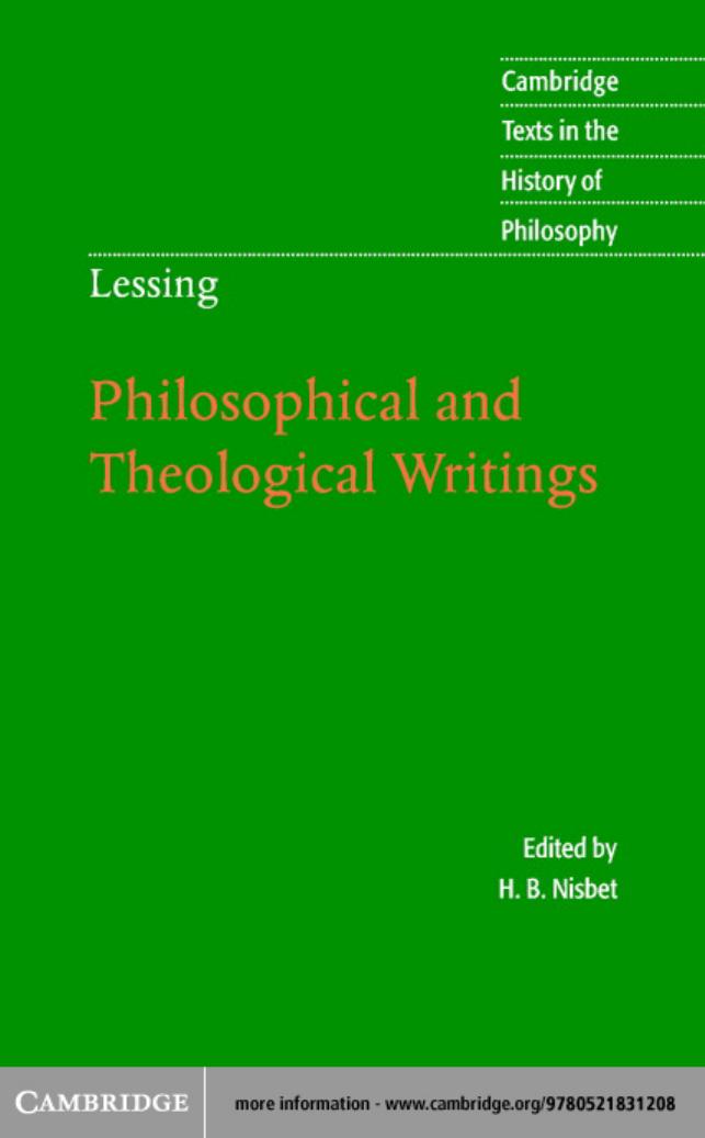 Philosophical and Theological Writings (Cambridge Texts in the History of Philosophy) by Gotthold Ephraim Lessing