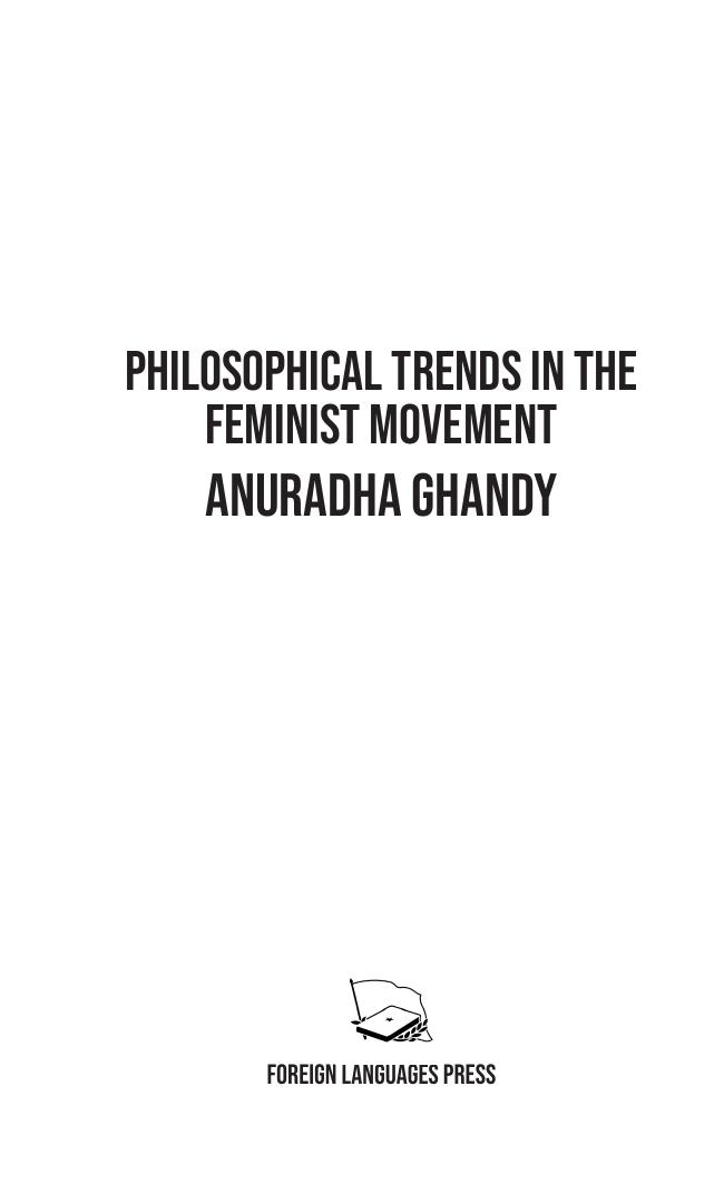 Philosophical trends in the feminist movement by Anuradha Ghandy