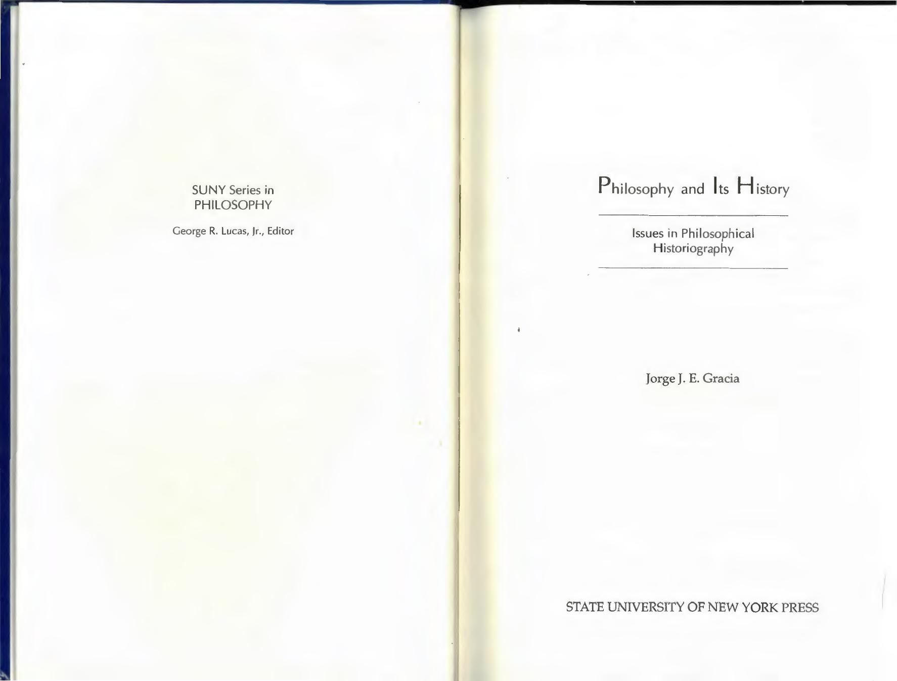 Philosophy & Its History: Issues in Philosophical Historiography by Jorge Gracia