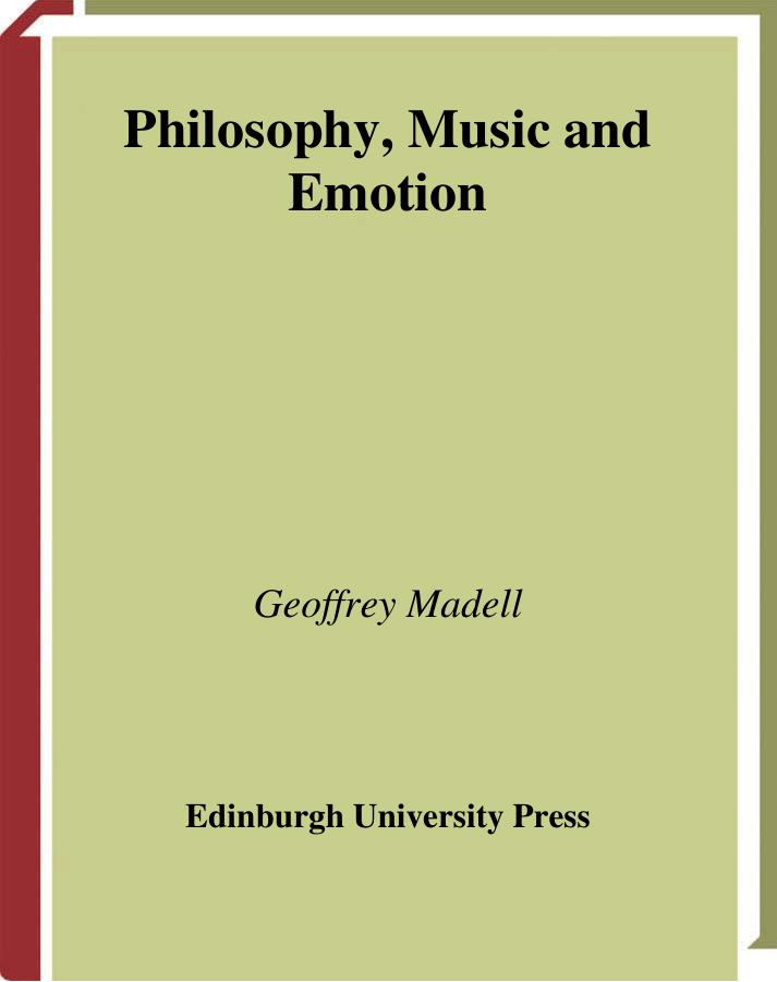 Philosophy, Music and Emotion by Geoffrey Madell