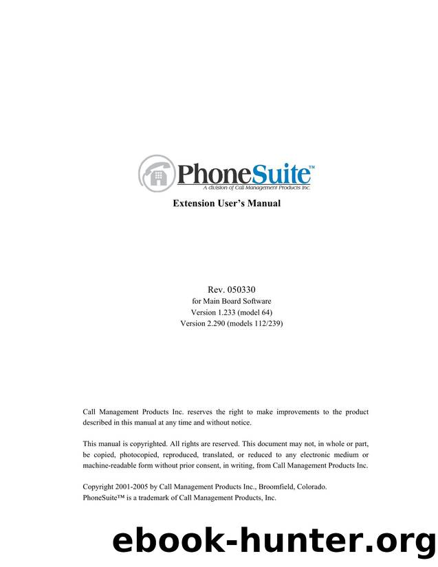 PhoneSuite Extension User's Manual by Garret Tollkuhn