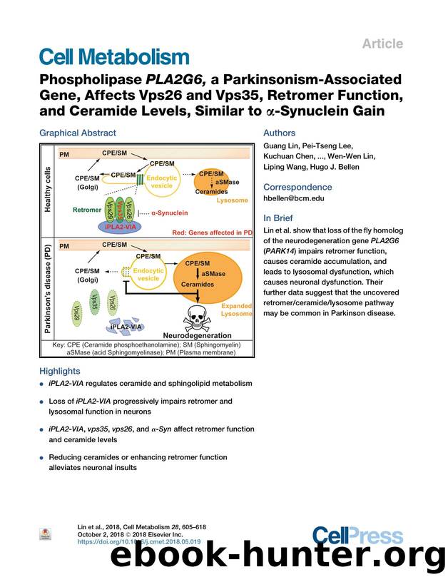 Phospholipase PLA2G6, a Parkinsonism-Associated Gene, Affects Vps26 and Vps35, Retromer Function, and Ceramide Levels, Similar to &alpha;-Synuclein Gain by unknow