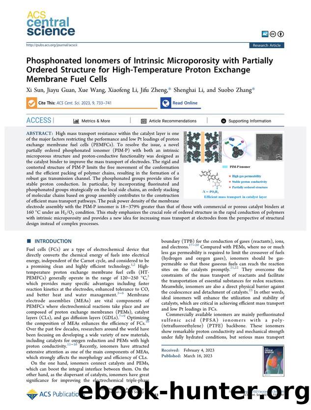 Phosphonated Ionomers of Intrinsic Microporosity with Partially Ordered Structure for High-Temperature Proton Exchange Membrane Fuel Cells by unknow
