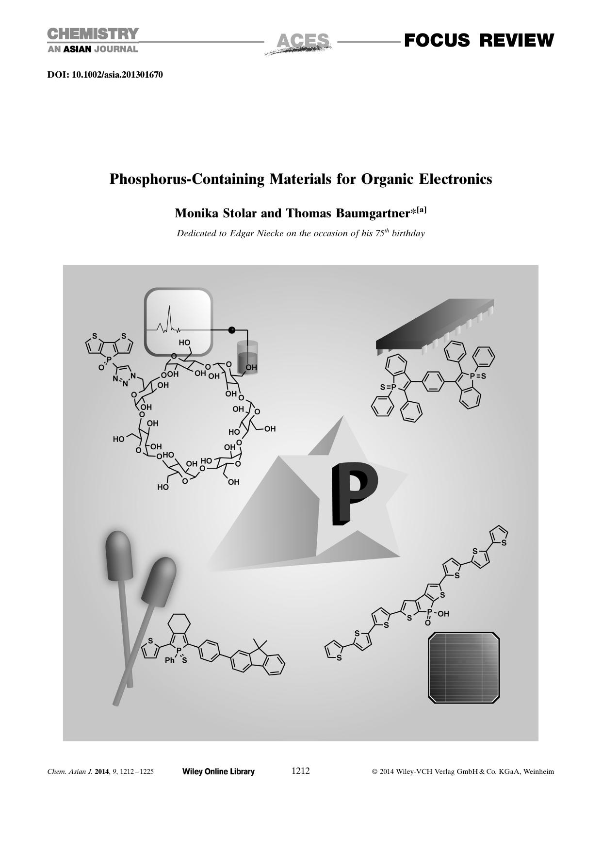 PhosphorusContaining Materials for Organic Electronics by Unknown