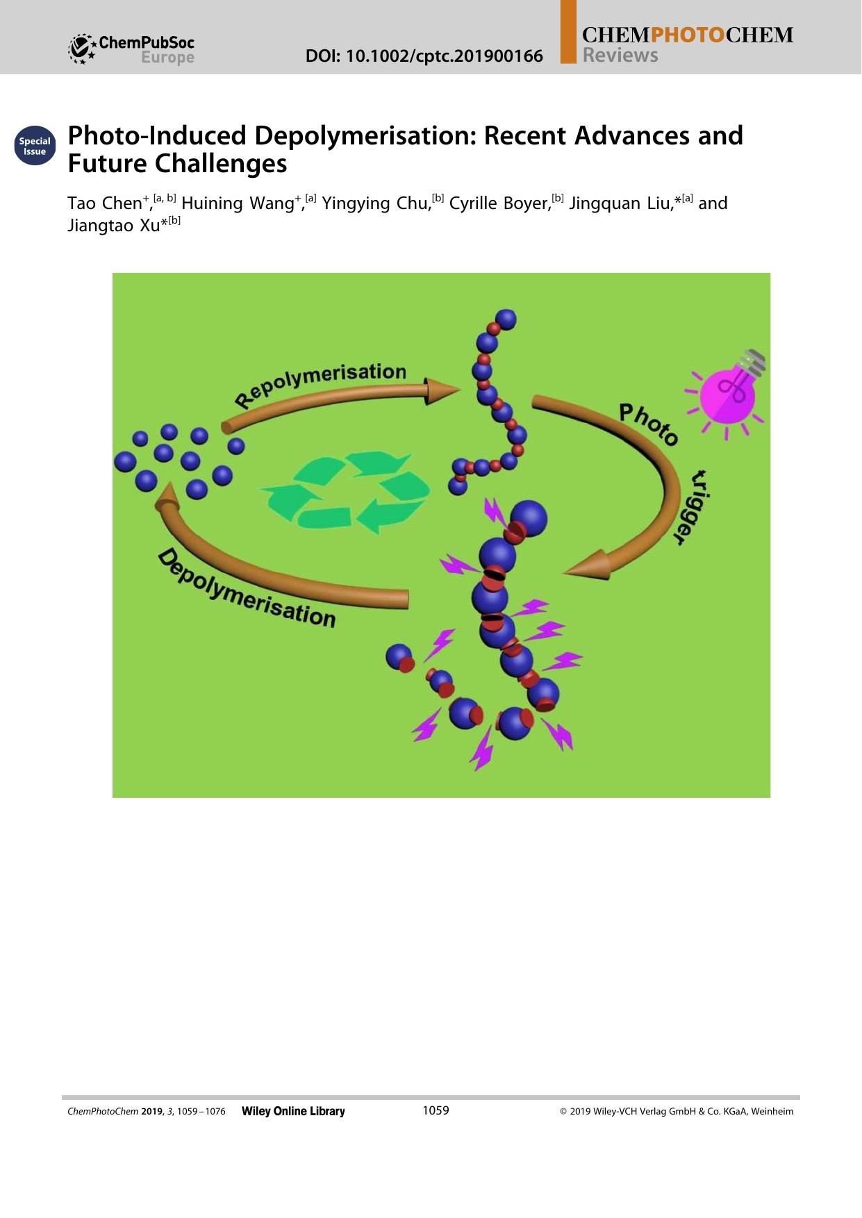 PhotoâInduced Depolymerisation: Recent Advances and Future Challenges by Unknown