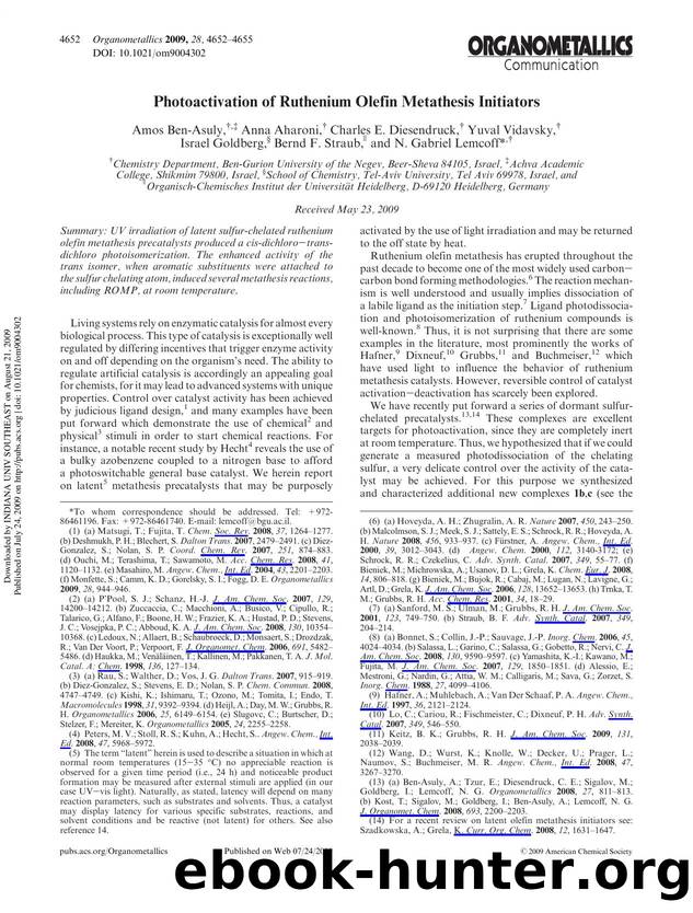 Photoactivation of Ruthenium Olefin Metathesis Initiators by unknow