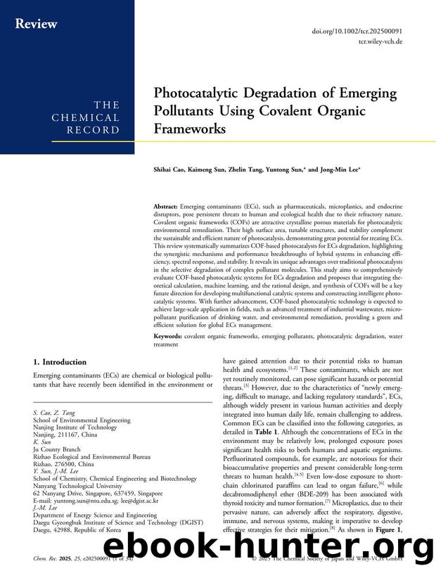 Photocatalytic Degradation of Emerging Pollutants Using Covalent Organic Frameworks by Shihai Cao & Kaimeng Sun & Zhelin Tang & Yuntong Sun & Jong‐Min Lee