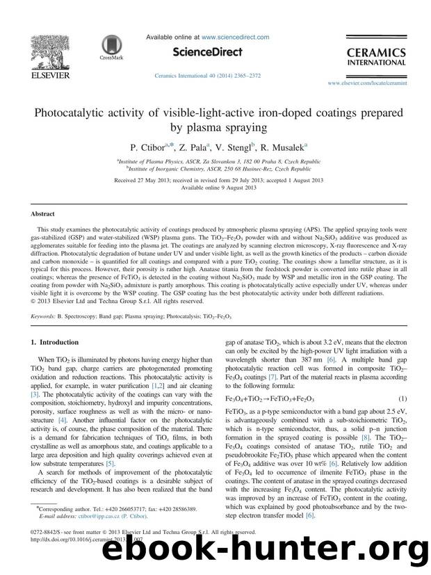 Photocatalytic activity of visible-light-active iron-doped coatings prepared by plasma spraying by P. Ctibor & Z. Pala & V. Stengl & R. Musalek