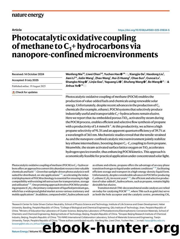 Photocatalytic oxidative coupling of methane to C3+ hydrocarbons via nanopore-confined microenvironments by unknow