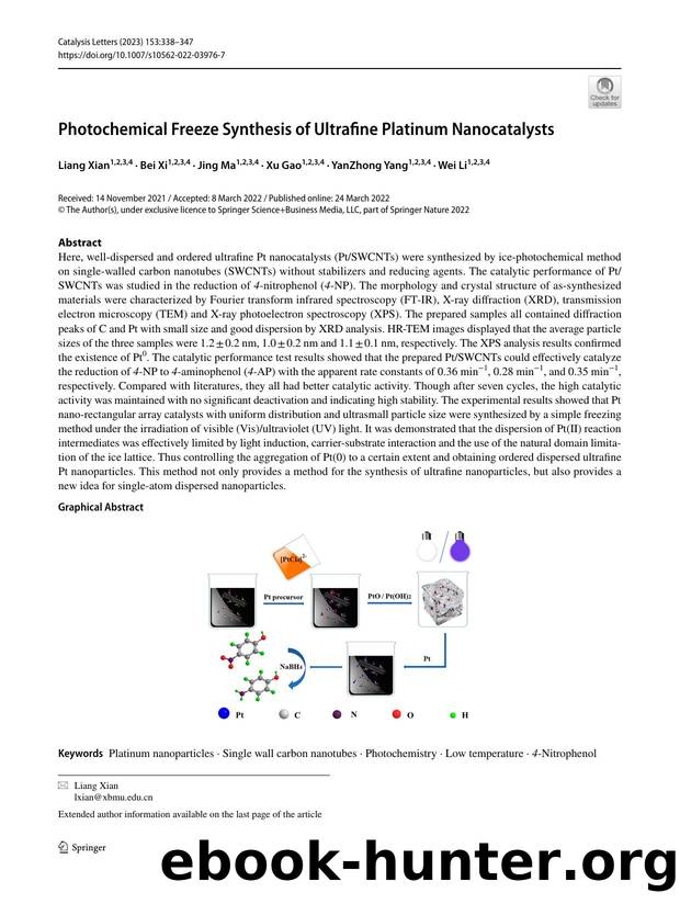 Photochemical Freeze Synthesis of Ultrafine Platinum Nanocatalysts by Liang Xian & Bei Xi & Jing Ma & Xu Gao & YanZhong Yang & Wei Li