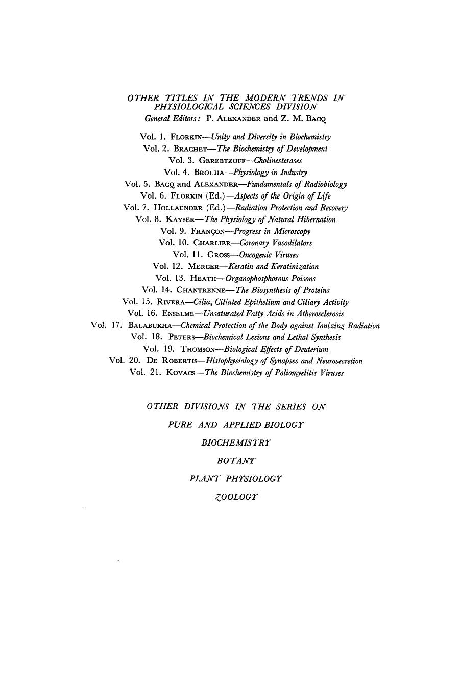 Photochemistry of Proteins and Nucleic Acids by A. D. McLaren D. Shugar P. Alexander and Z. M. Bacq (Auth.)