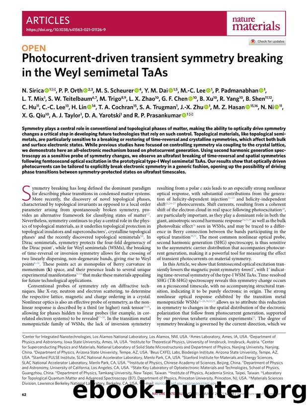 Photocurrent-driven transient symmetry breaking in the Weyl semimetal TaAs by unknow