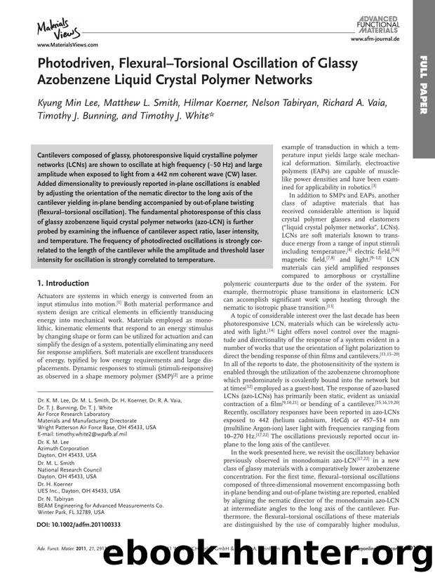 Photodriven, FlexuralTorsional Oscillation of Glassy Azobenzene Liquid Crystal Polymer Networks by wcu