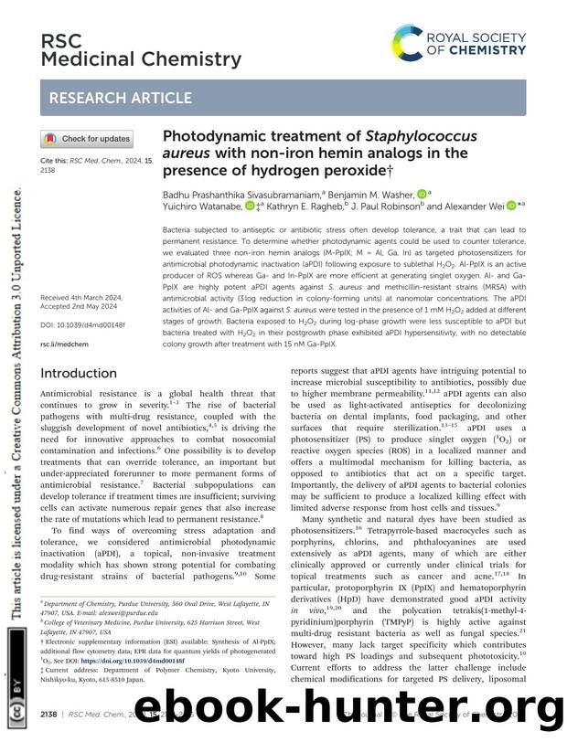 Photodynamic treatment of Staphylococcus aureus with non-iron hemin analogs in the presence of hydrogen peroxide by unknow