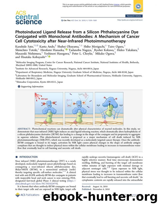 Photoinduced Ligand Release from a Silicon Phthalocyanine Dye Conjugated with Monoclonal Antibodies: A Mechanism of Cancer Cell Cytotoxicity after Near-Infrared Photoimmunotherapy by unknow