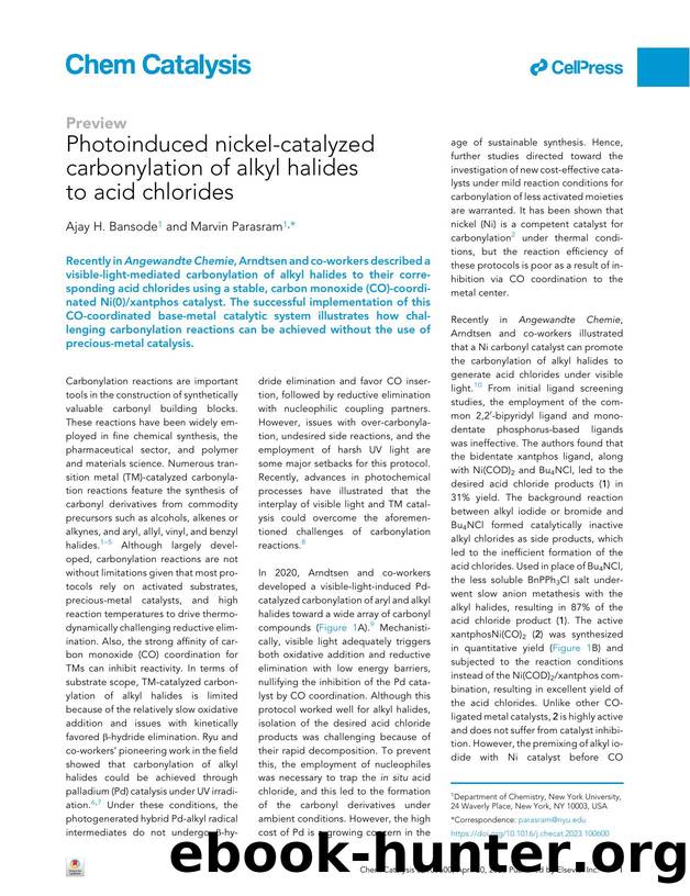 Photoinduced nickel-catalyzed carbonylation of alkyl halides to acid chlorides by Ajay H. Bansode & Marvin Parasram