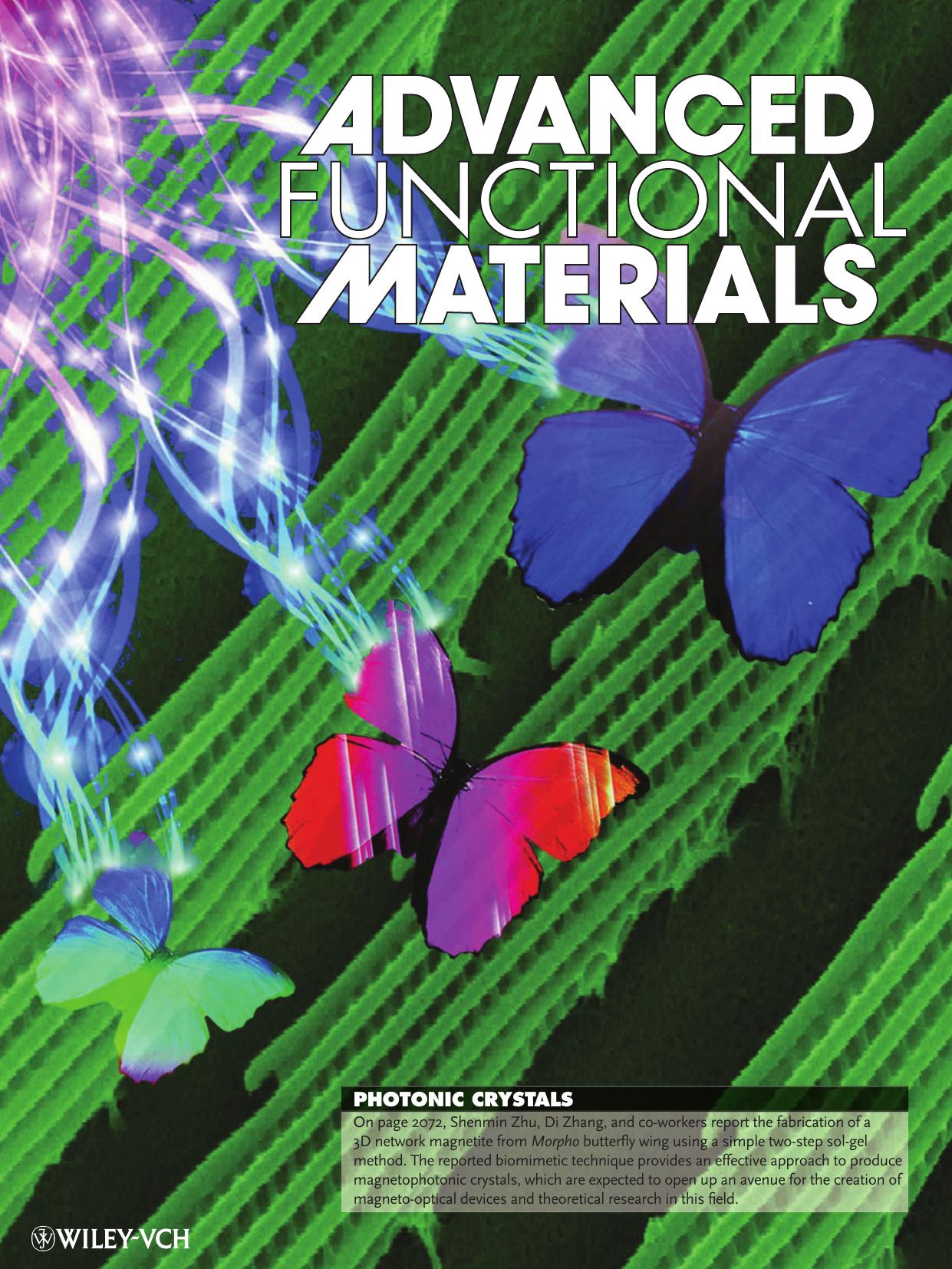 Photonic Crystals: 3D Network Magnetophotonic Crystals Fabricated on Morpho Butterfly Wing Templates (Adv. Funct. Mater. 102012) by swq