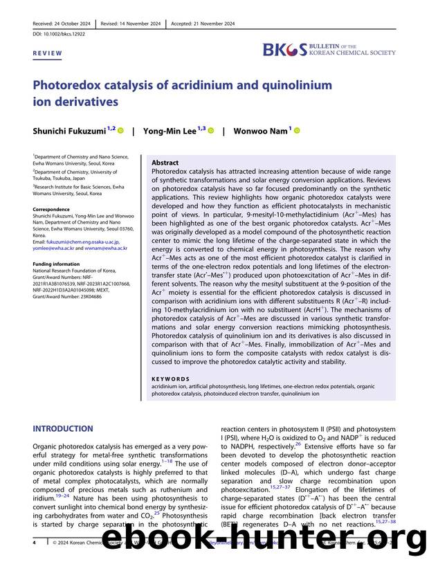 Photoredox catalysis of acridinium and quinolinium ion derivatives by Unknown