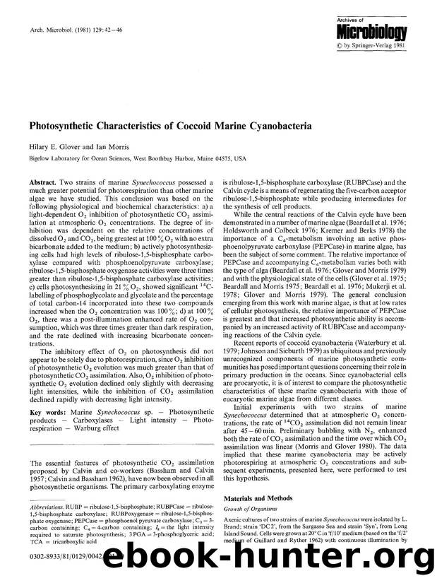 Photosynthetic characteristics of coccoid marine cyanobacteria by Unknown