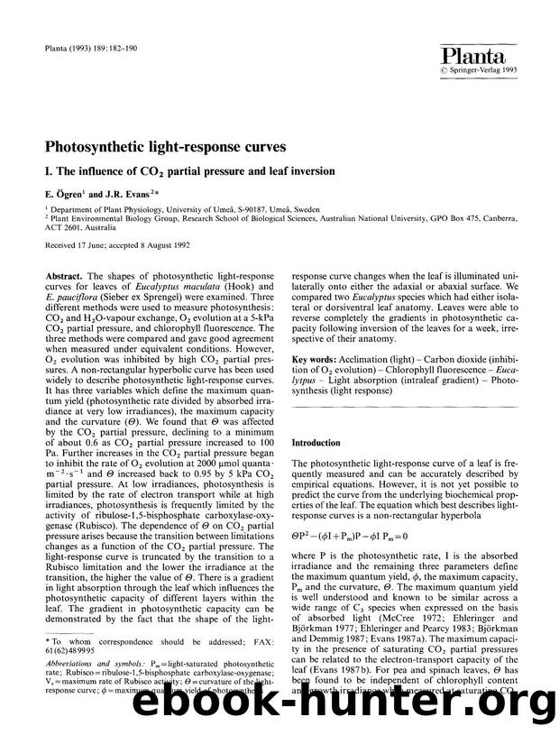 Photosynthetic light-response curves by Unknown