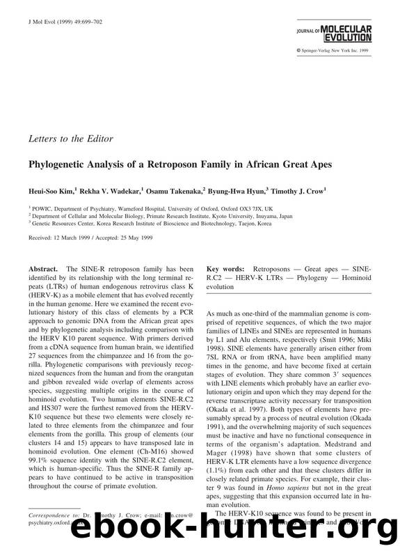 Phylogenetic Analysis of a Retroposon Family in African Great Apes by Kim H.-S. et al