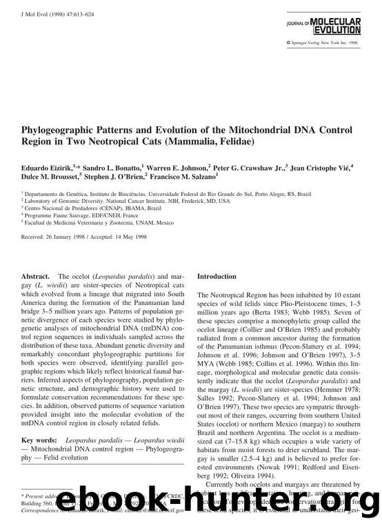 Phylogeographic Patterns and Evolution of the Mitochondrial DNA Control Region in Two Neotropical Cats (Mammalia, Felidae) by Eizirik E. et al
